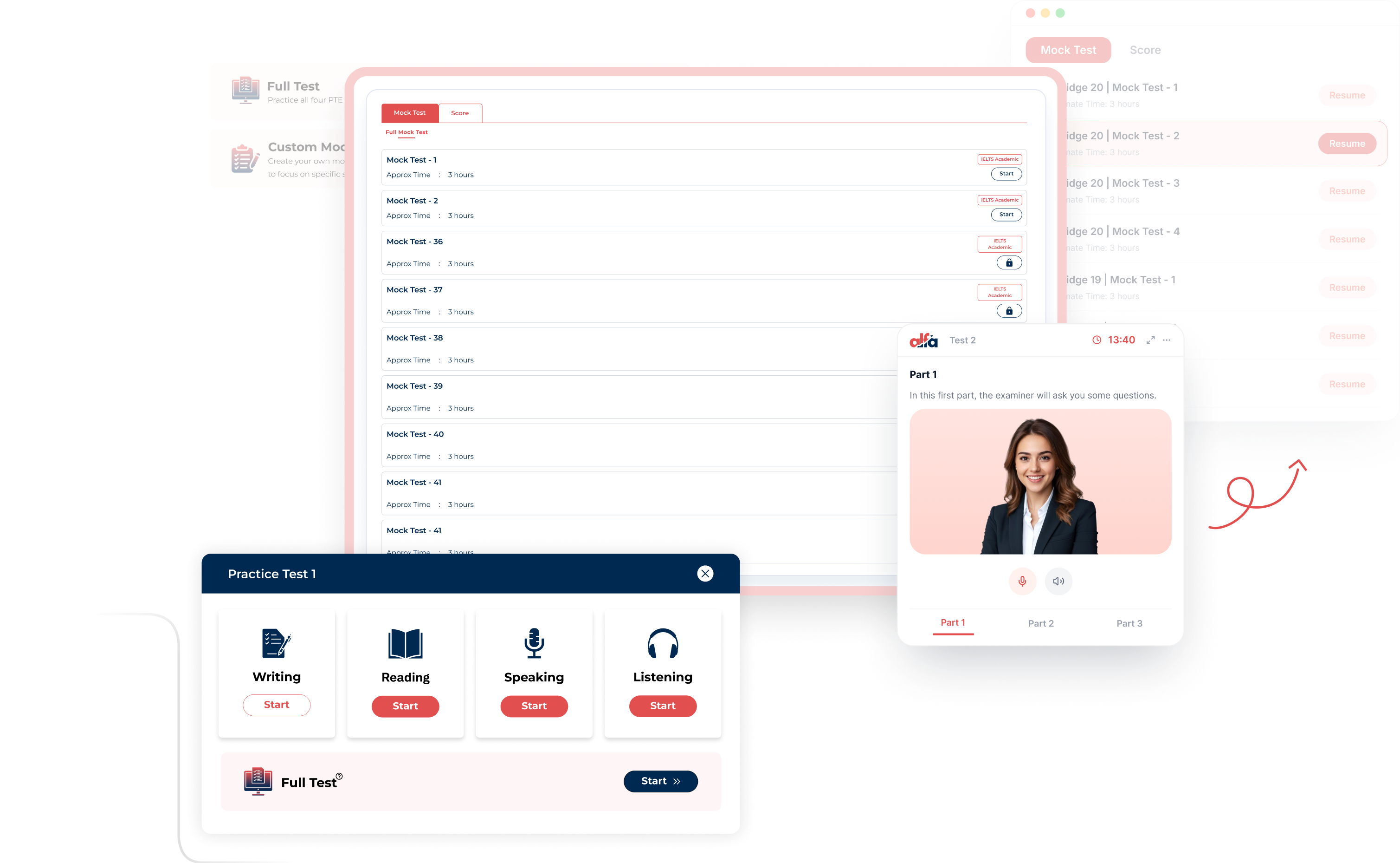IELTS mock test online free platform with listening, reading, writing, and speaking IELTS practice tests at AlfaIELTS